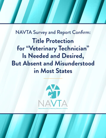 NAVTA Survey And Report Confirm: Title Protection For 