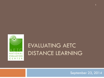 EVALUATING AETC DISTANCE LEARNING - Aidsetc 