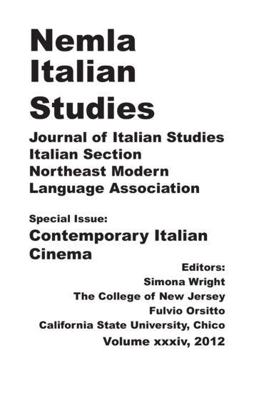 Nemla Italian Studies - University At Buffalo