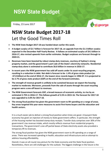 NSW State Budget - St.George Bank