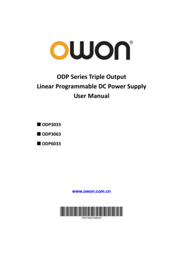 ODP Series Triple Output Power Supply User Manual