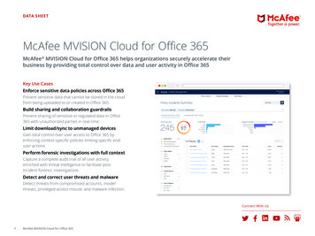 McAfee MVISION Cloud For Office 365 Data Sheet - Zones