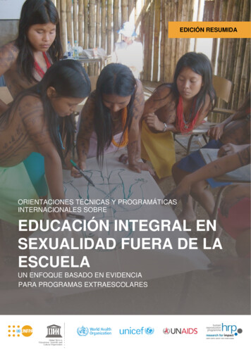 Educación Integral En Sexualidad Fuera De La Escuela