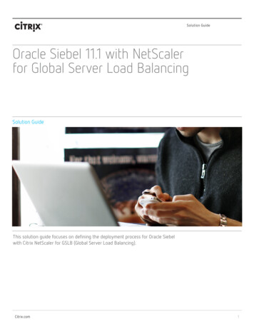 Oracle Siebel With NetScaler For Global Server Load Balancing