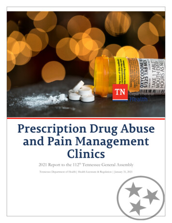 Prescription Drug Abuse And Pain Management Clinics - Tn.gov