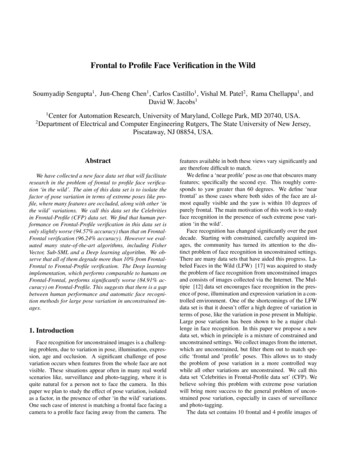 Frontal To Proﬁle Face Veriﬁcation In The Wild - CFPW