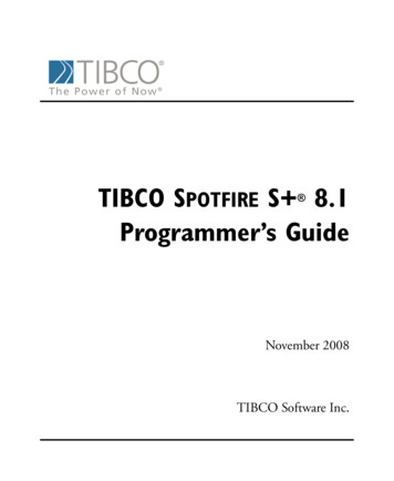 TIBCO Spotfire S Programmer's Guide - Msi.co.jp