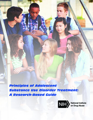 Principles Of Adolescent Substance Use Disorder Treatment: A Research .
