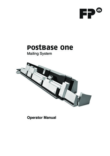 [PostBase One / CAN-eng] Operator Manual - Fpusa