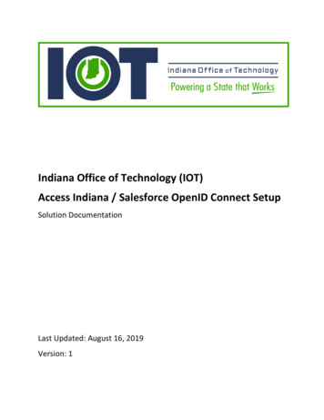 Indiana Office Of Technology (IOT) Access Indiana / Salesforce OpenID .