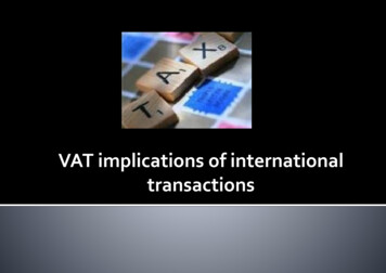 VAT Implications Of International Transactions - CPDtv