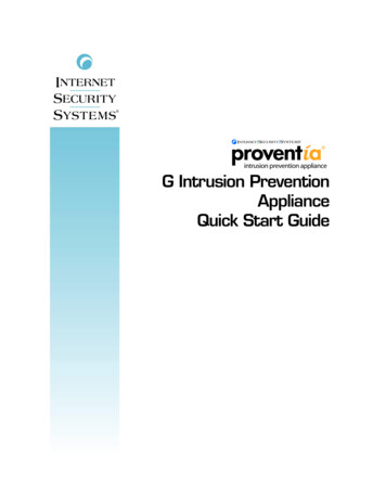 Proventia G Intrusion Prevention Appliance Quick Start Guide - IBM