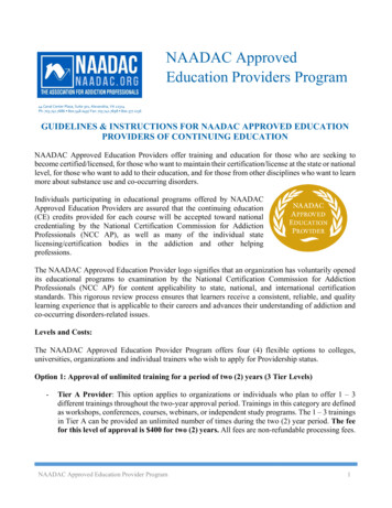 NAADAC Approved Education Providers Program