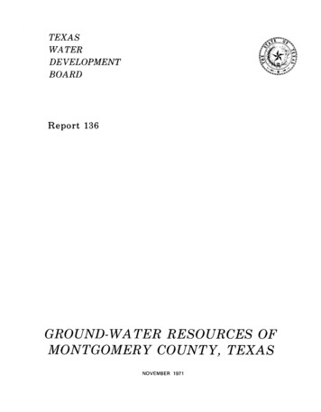 Ground-Water Resources Of Montgomery County, Texas