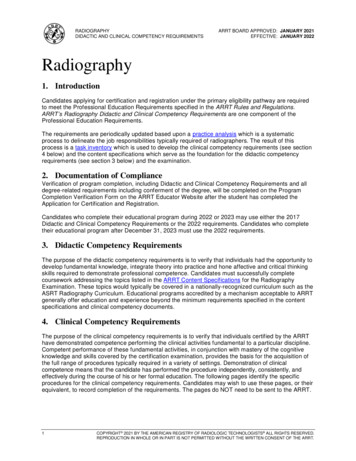 Radiography January 2021 Didactic And Clinical Competency Requirements .