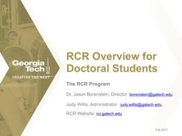 RCR Overview For Doctoral Students - Gatech.edu