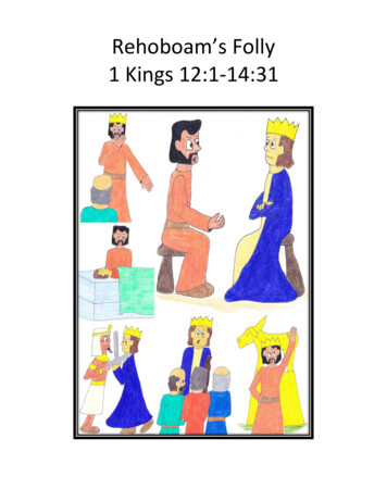 Rehoboam's Folly 1 Kings 12:1-14:31 - Ticiamessing 