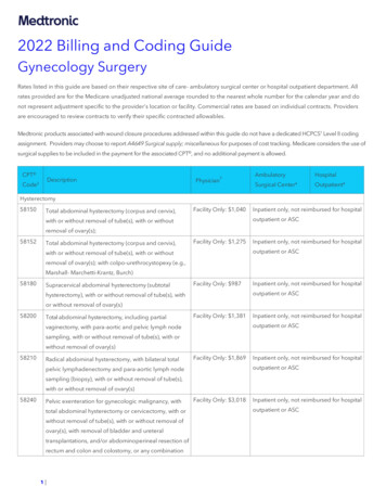 2021 BILLING AND CODING GUIDE GYNECOLOGY SURGERY - Medtronic
