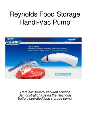Reynolds Food Storage Handi-Vac Pump - American Vacuum Society