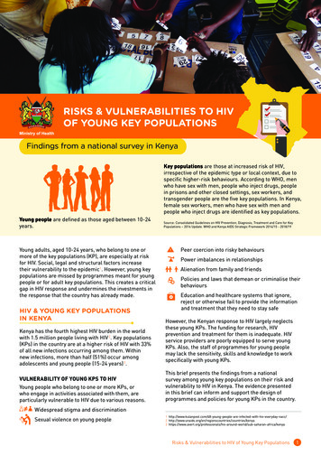 Risk And Vulnerabilities To HIV Of Young Key Populations