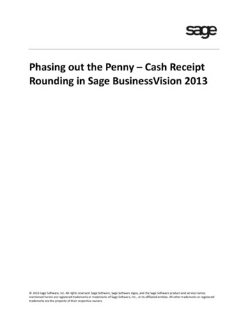 Phasing Out The Penny - Cash Receipt Rounding In Sage BusinessVision 2013