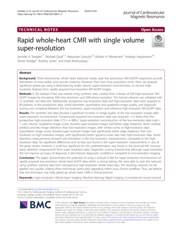 Rapid Whole-heart CMR With Single Volume Super-resolution - BioMed Central