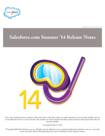 Salesforce Summer '14 Release Notes - Ledgeview Partners