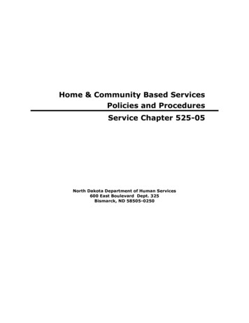 Home & Community Based Services Policies And Procedures Service Chapter .