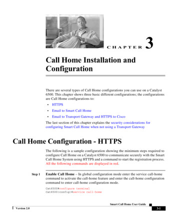 Call Home Installation And Configuration - Cisco 