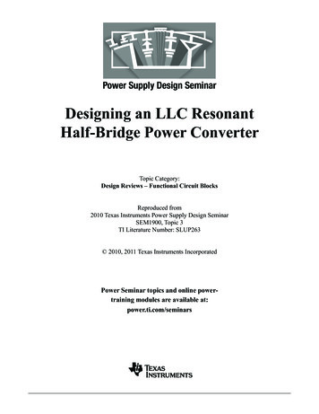 Designing An LLC Resonant Half-Bridge Power Converter Article