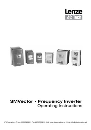 Lenze SMVector Frequency Inverter Operating Instructions