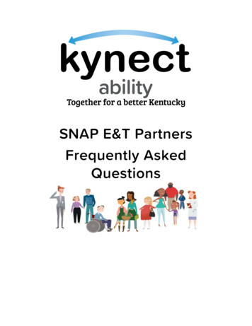 SNAP E&T Partners Frequently Asked Questions - Kentucky