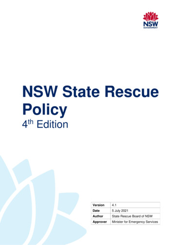 NSW State Rescue Policy - New South Wales