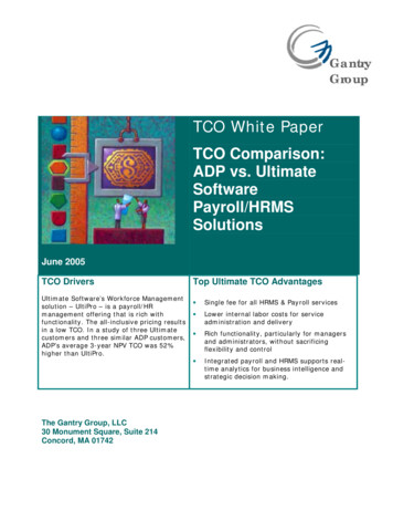 TCO Comparison: ADP Vs. Ultimate Software Solutions