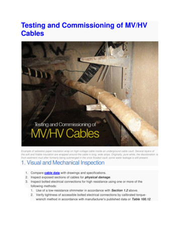 Testing And Commissioning Of MV/HV Cables - IDC-Online