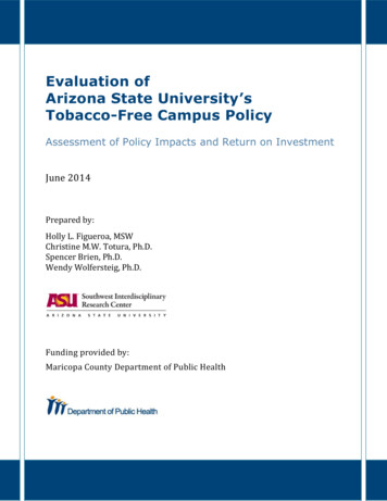 Evaluation Of Arizona State University's Tobacco-Free Campus Policy