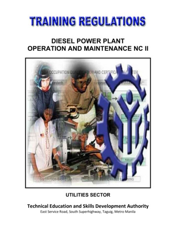 Diesel Power Plant Operation And Maintenance Nc Ii