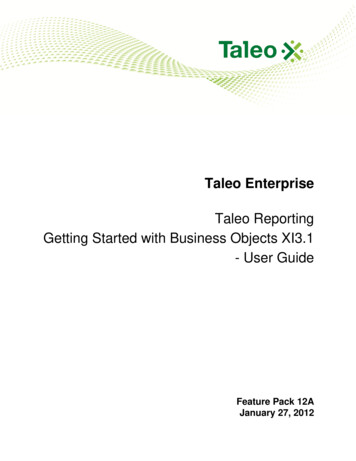 Taleo Enterprise Taleo Reporting Getting Started With Business . - Oracle