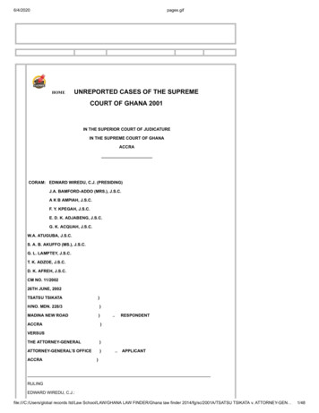 COURT OF GHANA 2001 UNREPORTED CASES OF THE SUPREME - SuperlawGH