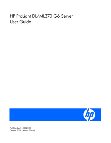 HP ProLiant DL/ML370 G6 Server User Guide