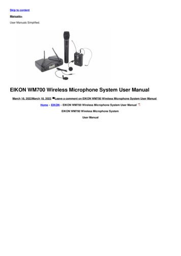 EIKON WM700 Wireless Microphone System User Manual - Manuals 