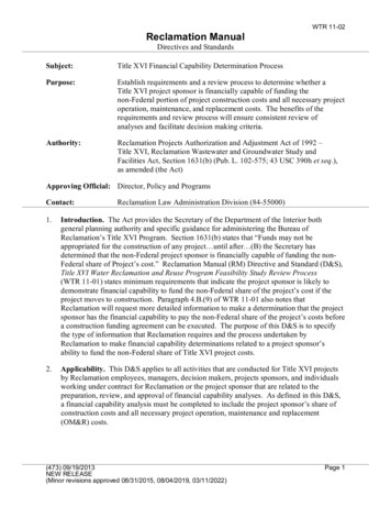 WTR 11 -02 Reclamation Manual