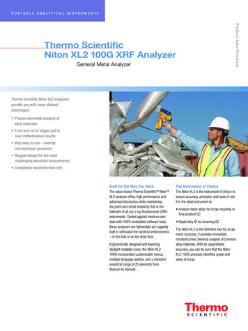 Thermo Scientific Niton XL2 100G XRF Analyzer - Sirio Analitix