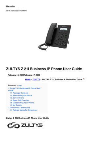 ZULTYS Z 21i Business IP Phone User Guide - Manuals 