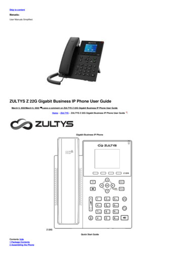 ZULTYS Z 22G Gigabit Business IP Phone User Guide - Manuals 