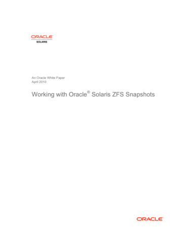 Working With Oracle Solaris ZFS Snapshots