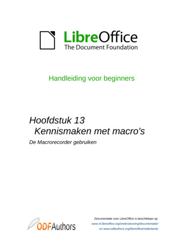 Starten Met Macro's - LibreOffice