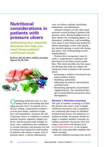 Nutritional Considerations In Patients With Pressure Ulcers