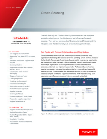 ORACLE DATA SHEET Oracle Sourcing