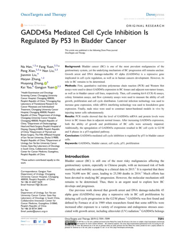 Open Access Full Text Article GADD45a Mediated Cell Cycle Inhibition Is .